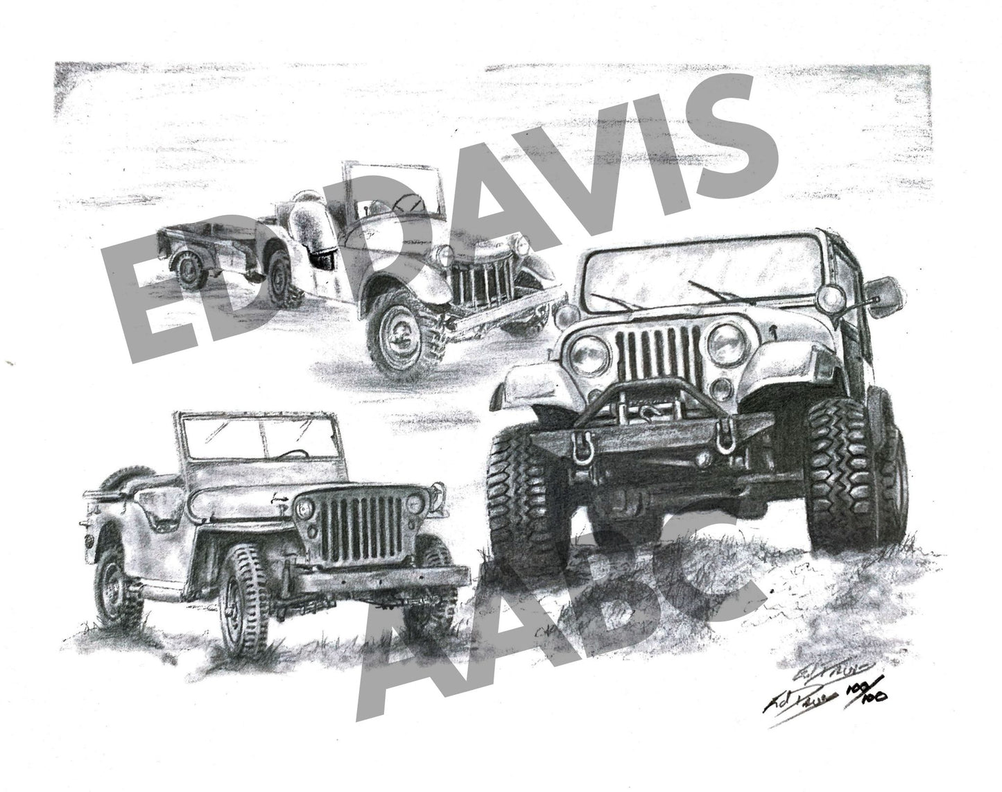 Ed Davis jeep Print