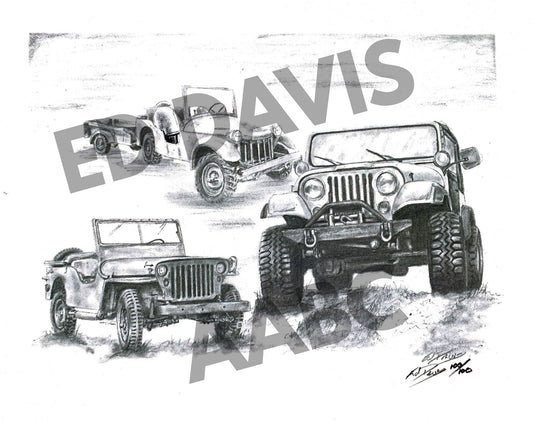 Ed Davis jeep Print